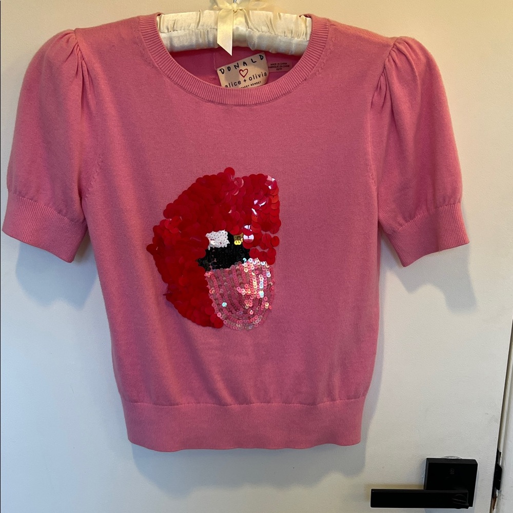 Alice + Olivia Pink Sequin Sweater